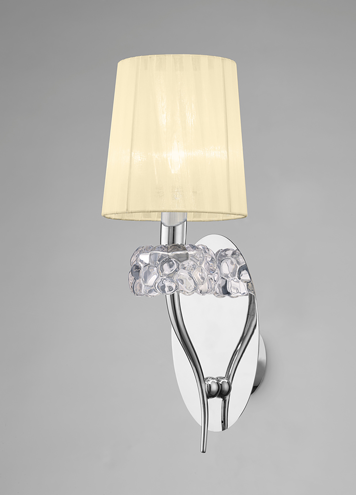 Loewe Polished Chrome-Cream Wall Lights Mantra Armed Wall Lights